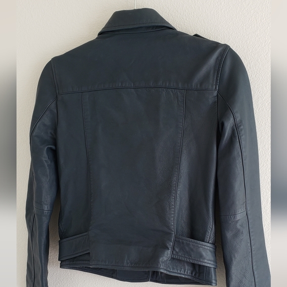 All Saints Leather Jacket Biker Rocker Motto sz 2 - Picture 4 of 6